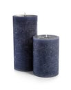 Two decorative wax candles Royalty Free Stock Photo