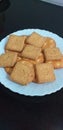 Two deferent tast biscuits salty and sweet.