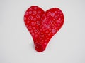 Two deflated red balloon forming a heart