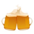 Two delicious mug of fresh cold beer Royalty Free Stock Photo