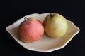 Two pears on a plate Royalty Free Stock Photo