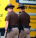 Two deputy sheriff`s on foot patrol