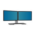 Two desktop monitors with dual monitor stand, full hd aspect ratio 16 9