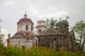 Two destroyed orthodox churches Royalty Free Stock Photo
