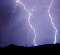 Two Detailed Lightning Strikes Royalty Free Stock Photo