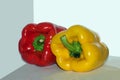 Two detailed peppers close view