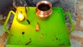 Two Dhoop, Deepak, One Flower And Water "Lota"