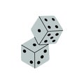 Two dice. Dice cube, casino game. Vector illustration.