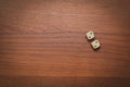 Two dice number double 2 Royalty Free Stock Photo