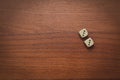 Two dice number double 3 Royalty Free Stock Photo