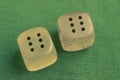 Two dice with number six on each Royalty Free Stock Photo