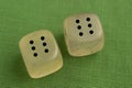 Two dice with number six on each Royalty Free Stock Photo