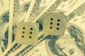 Two dice with number six on each Royalty Free Stock Photo