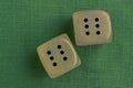 Two dice with number six on each Royalty Free Stock Photo