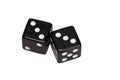 Two dice showing two triples Royalty Free Stock Photo