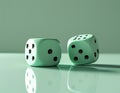 two dice sitting on top of a table Royalty Free Stock Photo