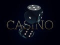 Two dices casino gambling template concept., clipping path included Royalty Free Stock Photo