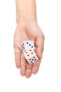 Two dices in hand Royalty Free Stock Photo