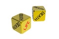 Two dices life death Royalty Free Stock Photo