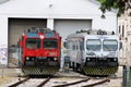 Diesel locos outside Pula railway station, Croatia Royalty Free Stock Photo