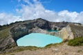 Two different colored crater lakes at Kelimutu, Flores, Indonesia Royalty Free Stock Photo