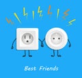 Two different electrical outlets best friends