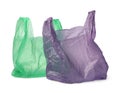 Two different plastic bags isolated on white Royalty Free Stock Photo