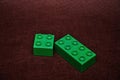 Two different size green building blocks Royalty Free Stock Photo