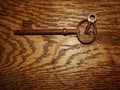 Two different size keys on wooden background Royalty Free Stock Photo