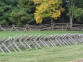 Two different wood fencing