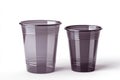 Two Clear Plastic Cups Isolated Against a Bright White Background Studio Royalty Free Stock Photo