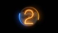 Two. Digit 2. Nixie tube indicator digit. Gas discharge indicators and lamps. 3D. 3D Rendering Royalty Free Stock Photo