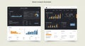 Two digital dashboard interfaces display various performance analytics. The left side Royalty Free Stock Photo