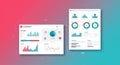 Two digital dashboard interfaces on a gradient background. The left interface features Royalty Free Stock Photo