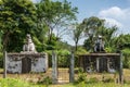 Two dignitary mausolea at domain Raja Tombs, Madikeri India. Royalty Free Stock Photo