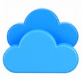Two dimensional blue clouds, 3D rendered illustration on transparent background Royalty Free Stock Photo