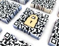 Two-dimensional code data transmission and lock, data interaction and security protection
