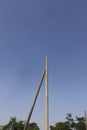 Two Disabled Electric Pole 1 With a Blue Sky Minimalism Background Royalty Free Stock Photo