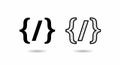 Set Includes Two Curly Braces with Slash Symbol Coding and Programming Icon Vector Illustration Royalty Free Stock Photo
