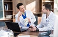 Two doctors having medical council in hospital. Discussing medical issues Royalty Free Stock Photo