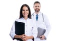 two doctors internist in medicine service. Health insurance. healthcare and medicine. Medicine doctor hold clipboard