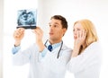 Two doctors looking at x-ray Royalty Free Stock Photo
