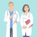 Two Doctors Male and Female Characters Royalty Free Stock Photo