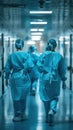 Two Doctors Walking Down Hospital Hallway Royalty Free Stock Photo