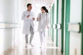 Doctors Walking in Hospital Hallway Royalty Free Stock Photo