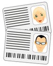 Two documents identity card men and women