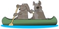 Two Dogs In A Canoe