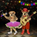 Two dogs singing in nightclub 2