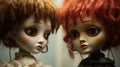 Eccentric Dolly Kei Dolls Captivating Close-up Photos Of Red-haired Doppelgangers