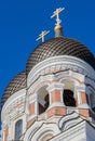 Two domes of the Aleksandr Nevsky cathedral in Tallinn Royalty Free Stock Photo